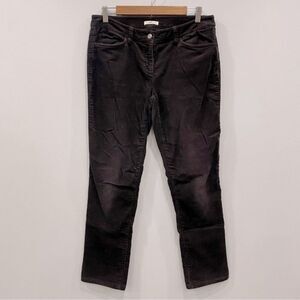 EILEEN FISHER 4 Brown Pinwale Corduroy Cotton Tencel Tapered Ankle Pants Stretch